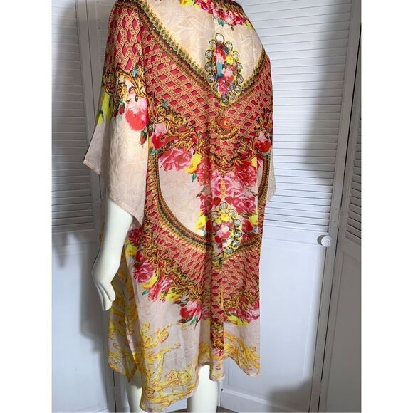 Sigris Semi Sheer Kaftan Swim Cover Free Size - Picture 3 of 12